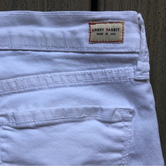 Angry Rabbit White Straight Leg Jeans Size 29 MADE IN THE USA - Picture 5 of 9